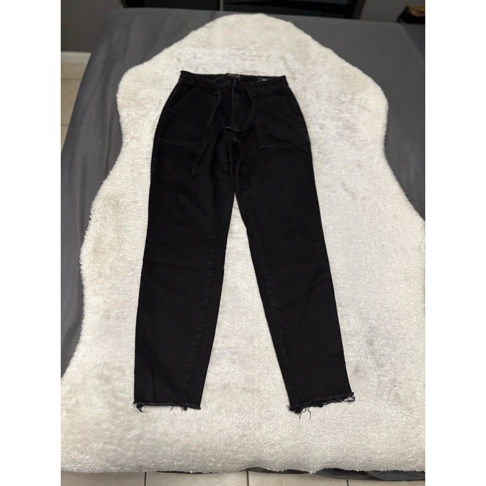 Judy Blue Joggers Jeans‎ Size 7/28 High Waist Jet Black Style JB88700 Raw Hem